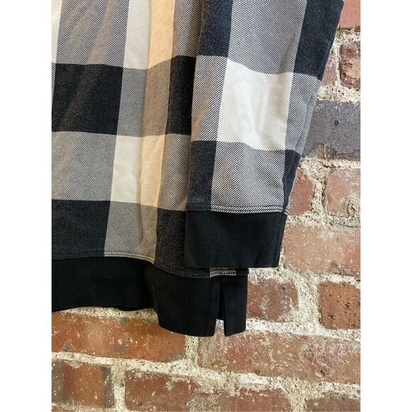 Lands’ End Serious Sweats Black/White Plaid Pullover Sweater Women’s Size M 10-1 - Picture 4 of 8